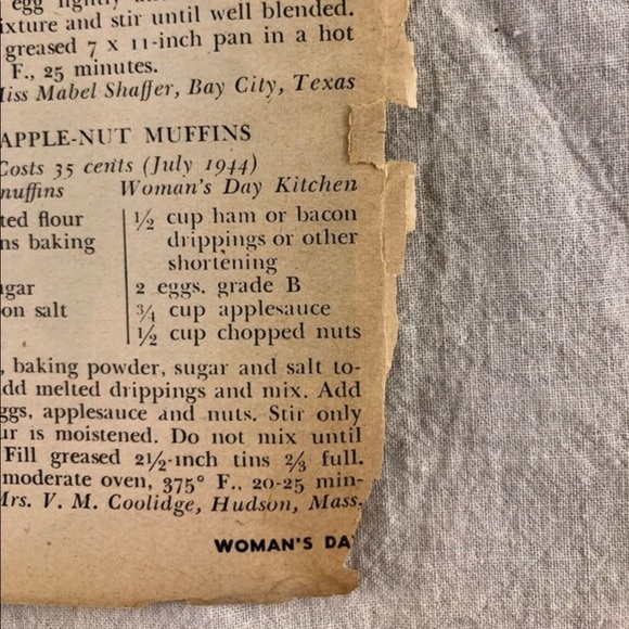 ! 1 Page/2 Sides from Aug 1944 Woman's Day Magazine, Ipana Ad, Wartime Cooking - Picture 5 of 6